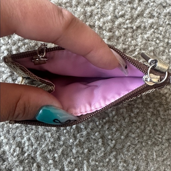 Coach Brown and Cream Signature Keychain Pouch - Picture 3 of 4